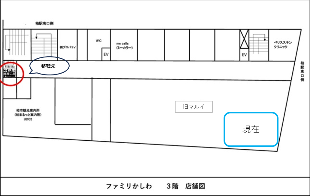 7/28～　柏マルイ閉店に伴う店舗移転について